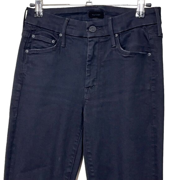 MOTHER The Looker Skinny Jeans Not Guilty Black Size 24 Ankle Mid Rise - Picture 4 of 15
